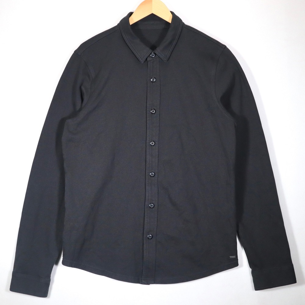 Vuori Button Down Shirt Mens Large Black Long Sleeve Technical Twill Casual